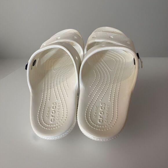 Crocs Iconic Comfort Women’s White Slide On Sandal Size 9 - Picture 4 of 8
